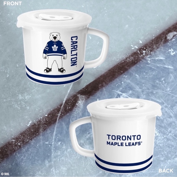 Official NHL Toronto Maple Leafs Carlton the Bear Mascot Corningware Meal Mug - Picture 4 of 13